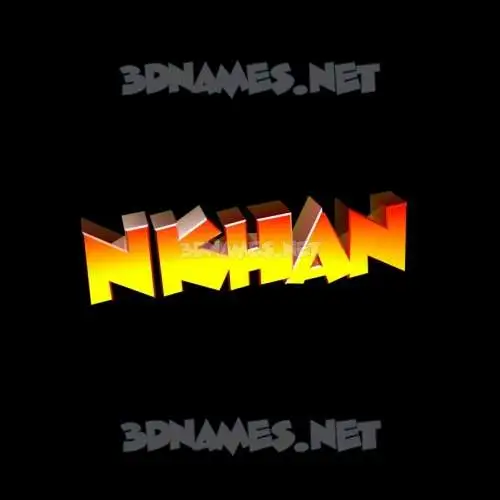 nkhan in Black Background style - 3D name wallpaper