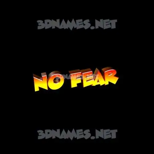 no fear in Black Background style - 3D name wallpaper
