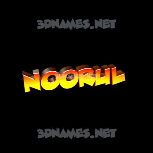 noorul in Black Background style - 3D name wallpaper