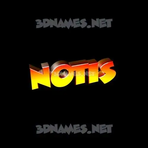 notis in Black Background style - 3D name wallpaper