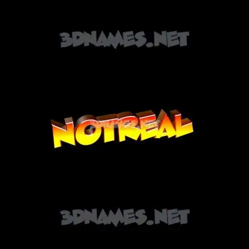 notreal in Black Background style - 3D name wallpaper notreal in Black Background style - 3D name wallpaper