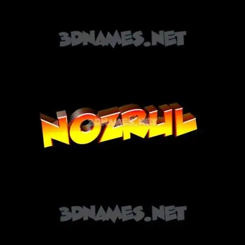 nozrul in Black Background style - 3D name wallpaper