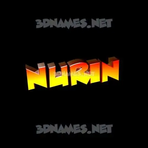 nurin in Black Background style - 3D name wallpaper