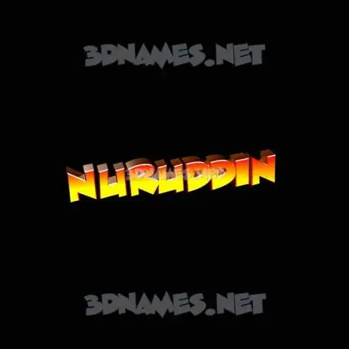nuruddin in Black Background style - 3D name wallpaper