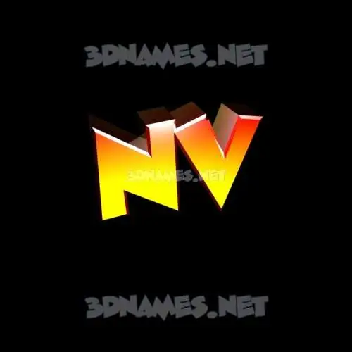 nv in Black Background style - 3D name wallpaper