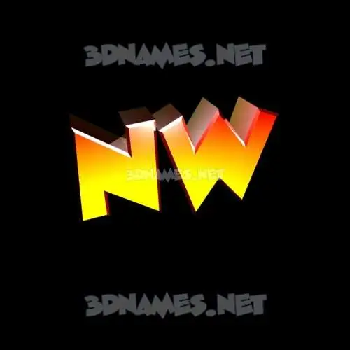 nw in Black Background style - 3D name wallpaper