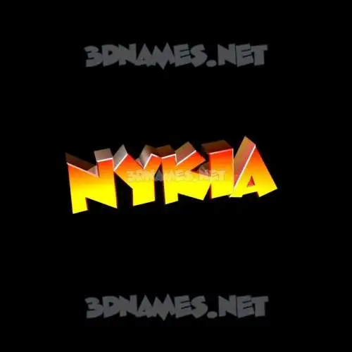nykia in Black Background style - 3D name wallpaper