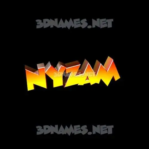 nyzam in Black Background style - 3D name wallpaper