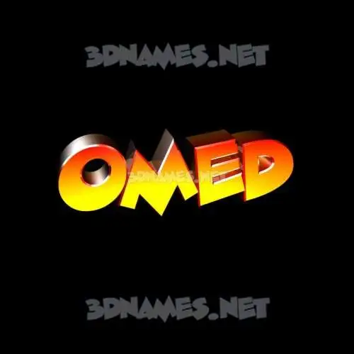 omed in Black Background style - 3D name wallpaper