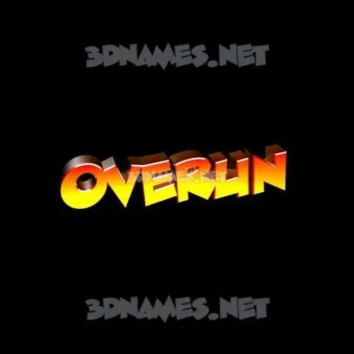overun in Black Background style - 3D name wallpaper overun in Black Background style - 3D name wallpaper