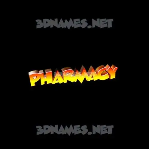 pharmacy in Black Background style - 3D name wallpaper