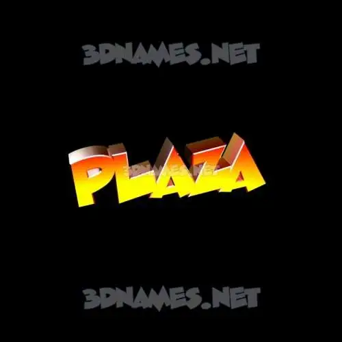 plaza in Black Background style - 3D name wallpaper
