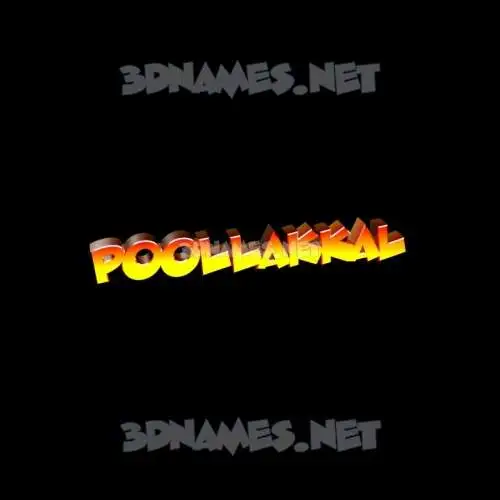 poollakkal in Black Background style - 3D name wallpaper