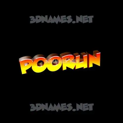 poorun in Black Background style - 3D name wallpaper