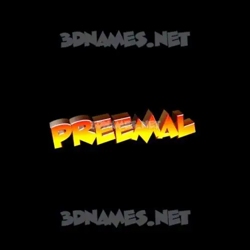 preemal in Black Background style - 3D name wallpaper