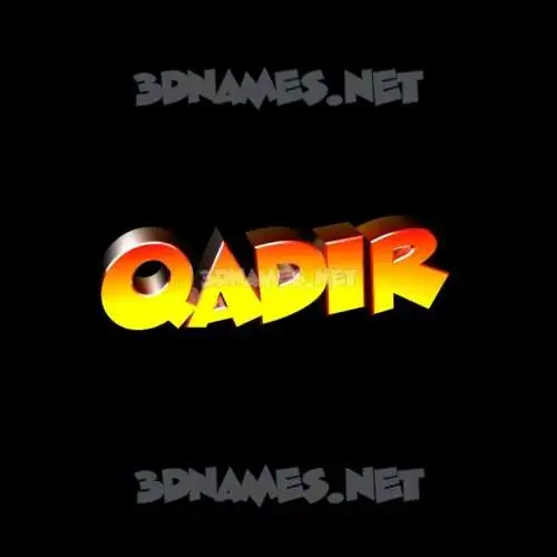 qadir in Black Background style - 3D name wallpaper