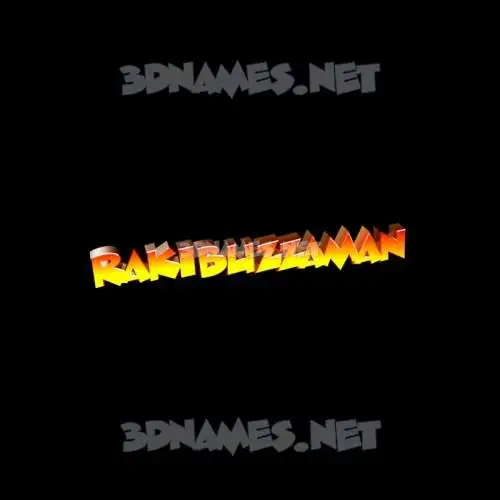 rakibuzzaman in Black Background style - 3D name wallpaper