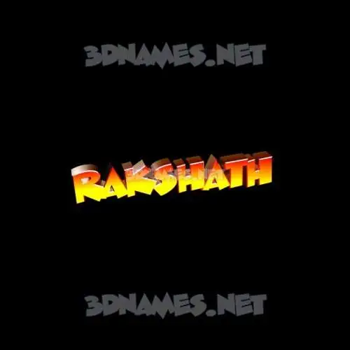 rakshath in Black Background style - 3D name wallpaper