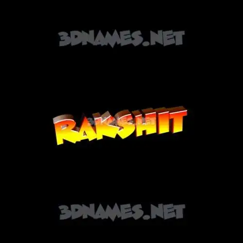rakshit in Black Background style - 3D name wallpaper