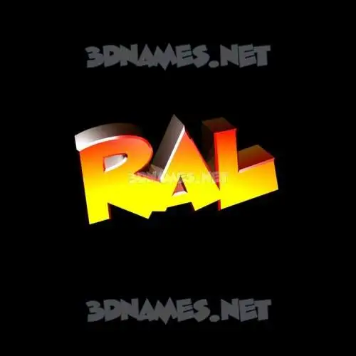 ral in Black Background style - 3D name wallpaper