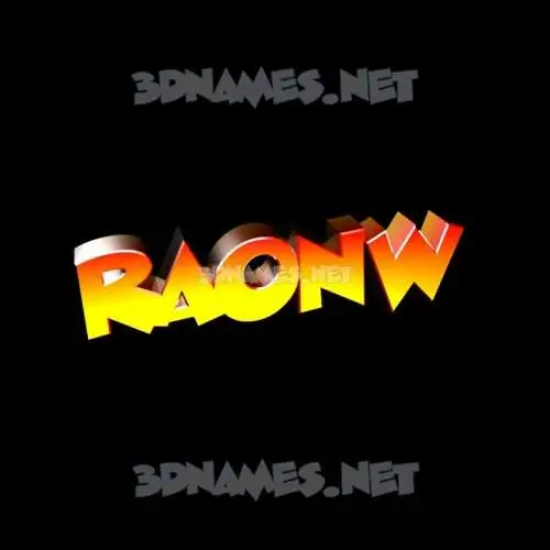 raonw in Black Background style - 3D name wallpaper