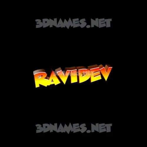 ravidev in Black Background style - 3D name wallpaper