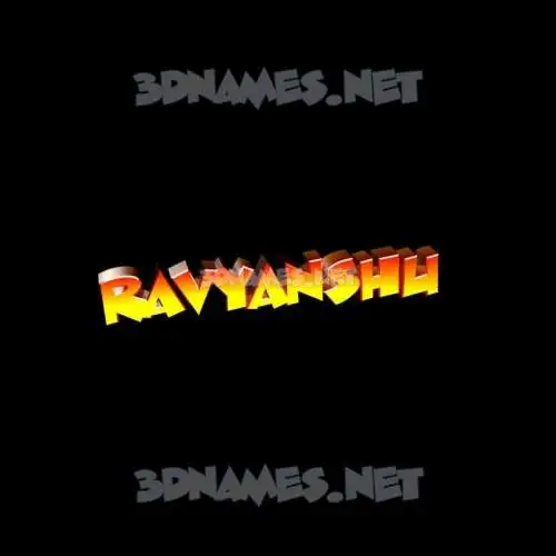 ravyanshu in Black Background style - 3D name wallpaper