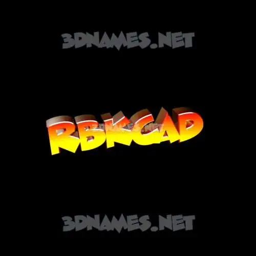 rbkcad in Black Background style - 3D name wallpaper