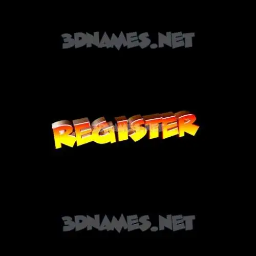 register in Black Background style - 3D name wallpaper