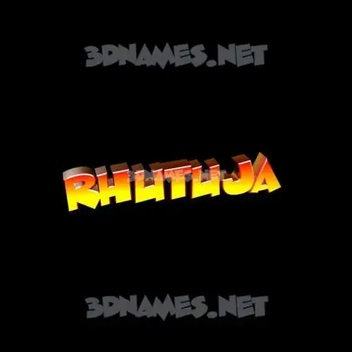 rhutuja in Black Background style - 3D name wallpaper