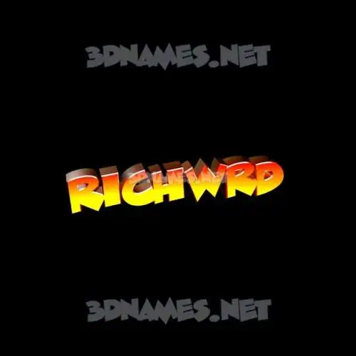 richwrd in Black Background style - 3D name wallpaper