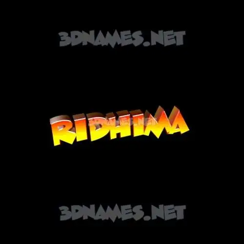 ridhima in Black Background style - 3D name wallpaper