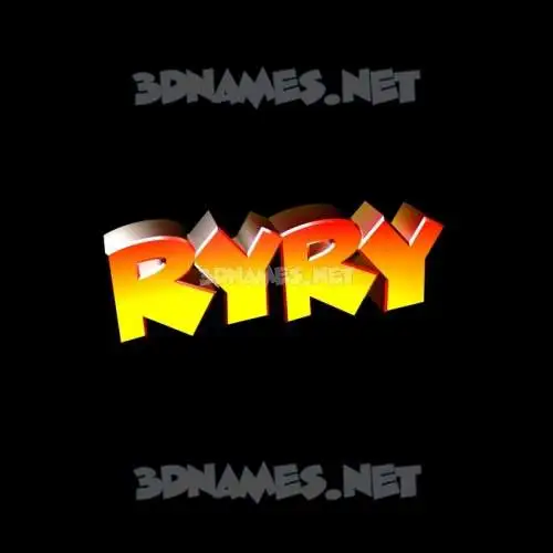 ryry in Black Background style - 3D name wallpaper