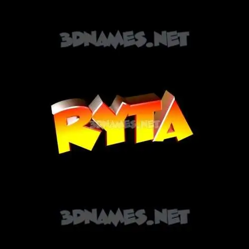 ryta in Black Background style - 3D name wallpaper