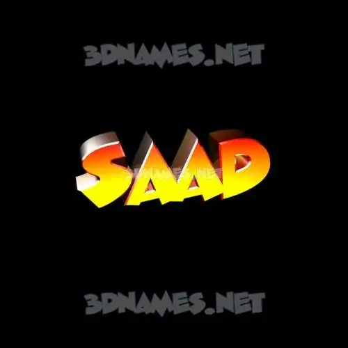 saad in Black Background style - 3D name wallpaper