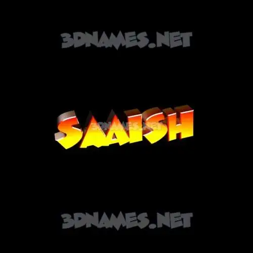 saaish in Black Background style - 3D name wallpaper