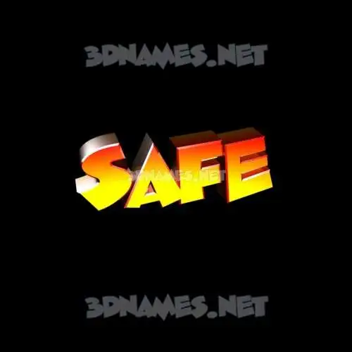 safe in Black Background style - 3D name wallpaper