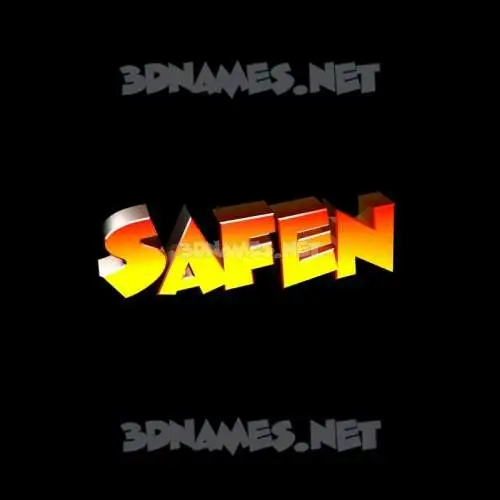 safen in Black Background style - 3D name wallpaper
