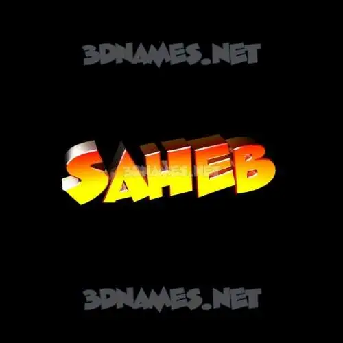 saheb in Black Background style - 3D name wallpaper