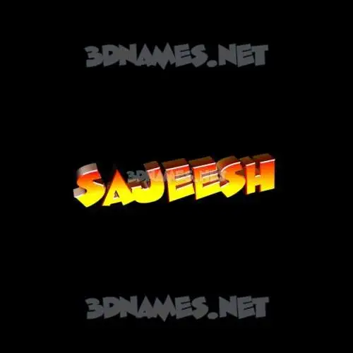 sajeesh in Black Background style - 3D name wallpaper