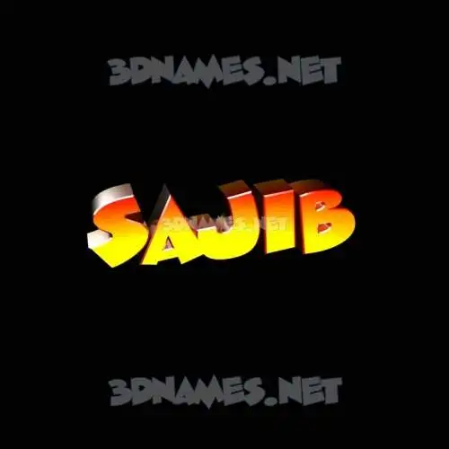 sajib in Black Background style - 3D name wallpaper