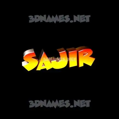sajir in Black Background style - 3D name wallpaper