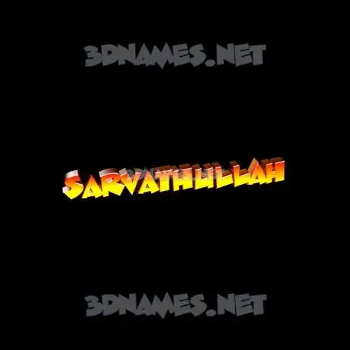 sarvathullah in Black Background style - 3D name wallpaper