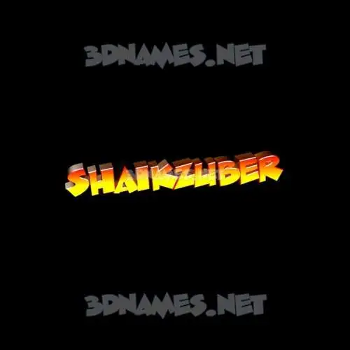 shaikzuber in Black Background style - 3D name wallpaper