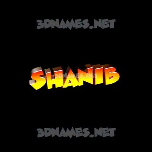 shanib in Black Background style - 3D name wallpaper