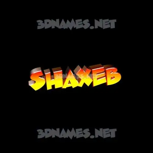 shaxeb in Black Background style - 3D name wallpaper