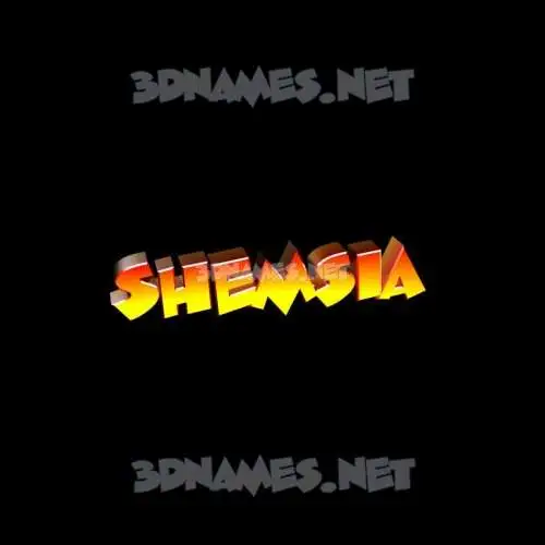 shemsia in Black Background style - 3D name wallpaper