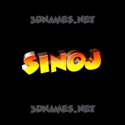 sinoj in Black Background style - 3D name wallpaper