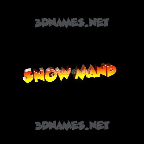 snow mand in Black Background style - 3D name wallpaper snow mand in Black Background style - 3D name wallpaper