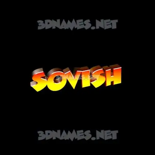 sovish in Black Background style - 3D name wallpaper